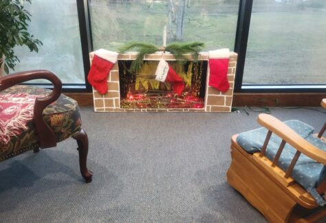 A local school group made  this fireplace for Iuka patrons to enjoy.