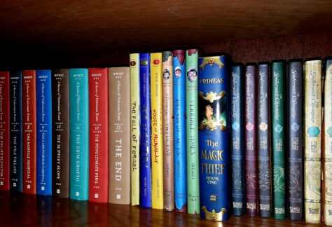 Beverly’s bookshelf of her kids’ favorite childhood books