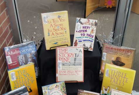 Tell a Story Day display at Corinth Library