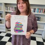 Sarah enjoying coloring for National Library Week.