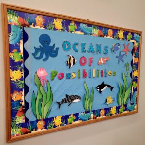 Another view of the Tishomingo Library Summer Reading Bulletin Board