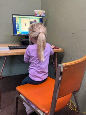Preschool patron utilizing ABC Mouse which is just one of the many free services offered by the Northeast Regional Library.