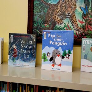 Winter books on display at the Tishomingo Library