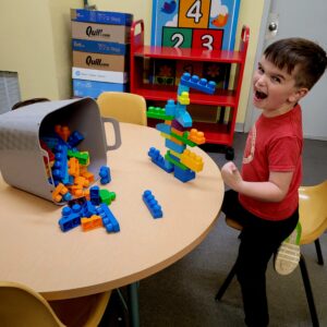 “It’s all thumbs up for this little guy” at the Tishomingo Library!