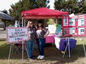 Iuka Library booth at Jaybird Market