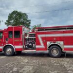 The firetruck at Belmont Library Summer Reading Program 🌞 All Together Now!