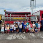 Maryland William, Belmont Fire Chief, talked to the children about fire safety. He brought the fire truck and allowed the children to walk through it. June 13, 2023. at Belmont Library Summer Reading Program 🌞 All Together Now!