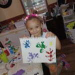 Penny Jones doing her November Suggested Family Activity leaf project - Blue Mountain Library